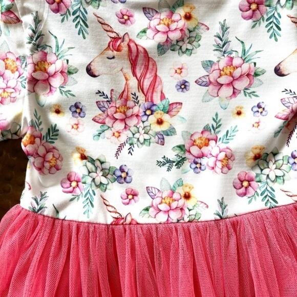 Girls Unicorn Tulle Party Dress 2T/3T - Picture 4 of 4